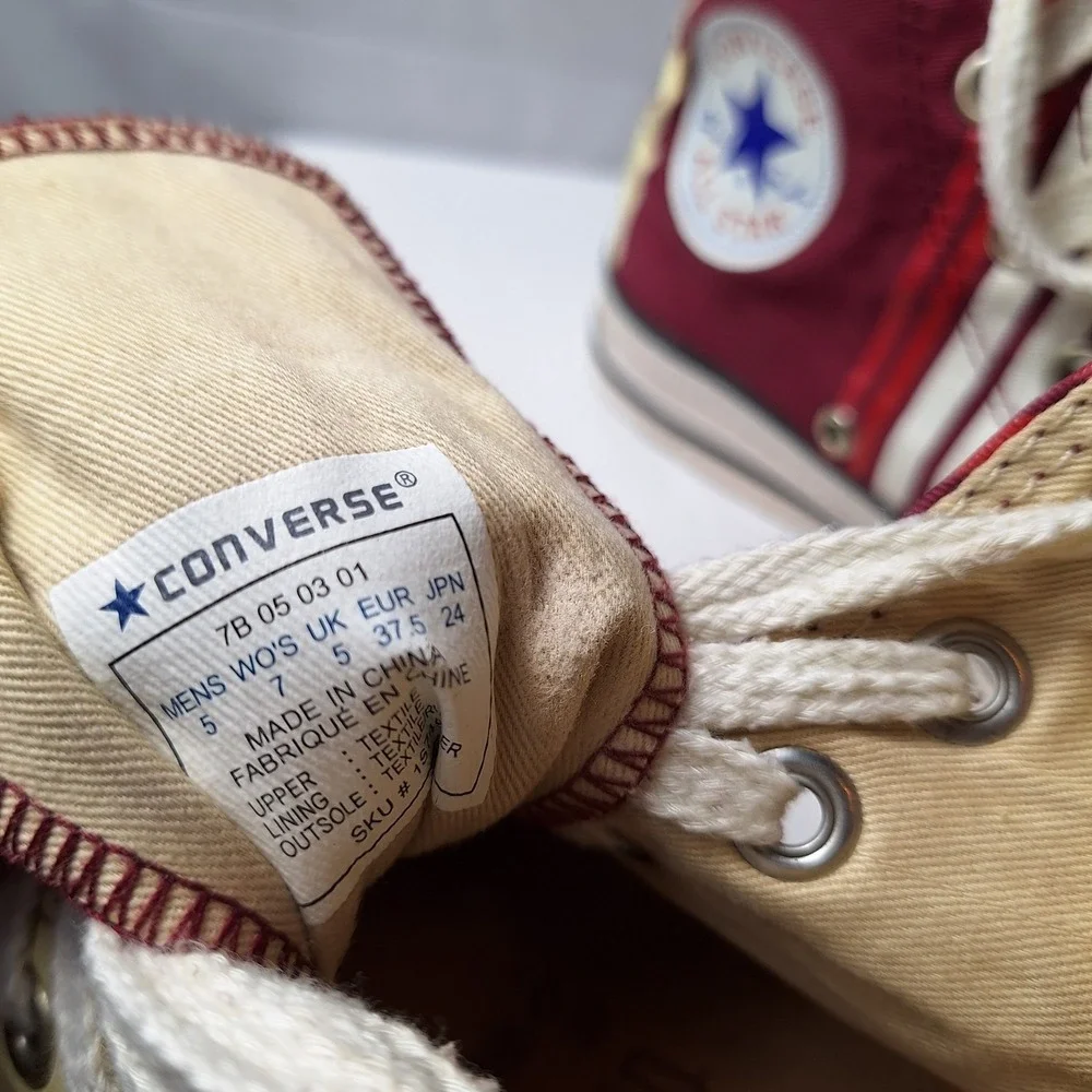 CONVERSE Chuck Taylor All Star Rare Vintage Women/7 Men/5 Red Ivory Retro Stripe